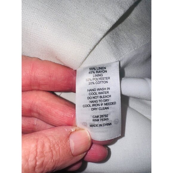 Rachel Zoe Preppy White Linen Blend Sleeveless Vest 8 Old Money Academic - Picture 9 of 9